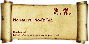 Mohaupt Noémi névjegykártya